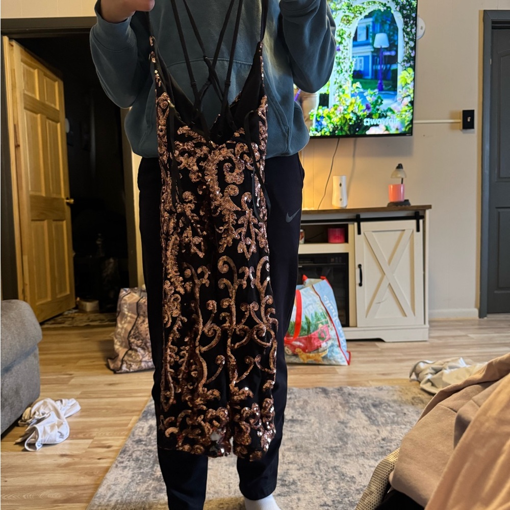 Elegant Black and Gold Jumpsuit